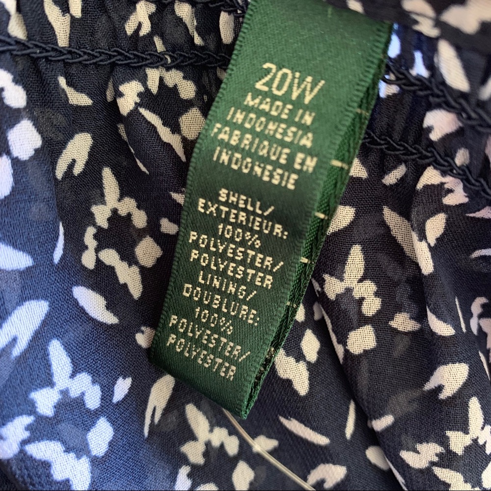 Lauren Ralph Lauren Printed Georgette Dress Sz 20W - Picture 6 of 8